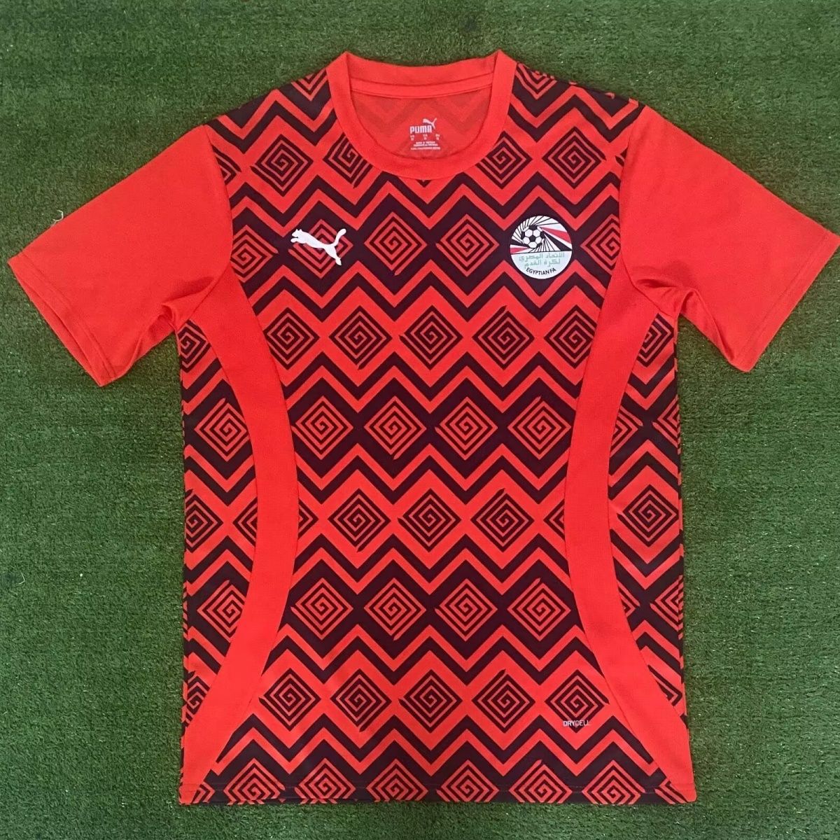 Egypt National Team AFCON Kit – Red & Black Geometric Match Shirt